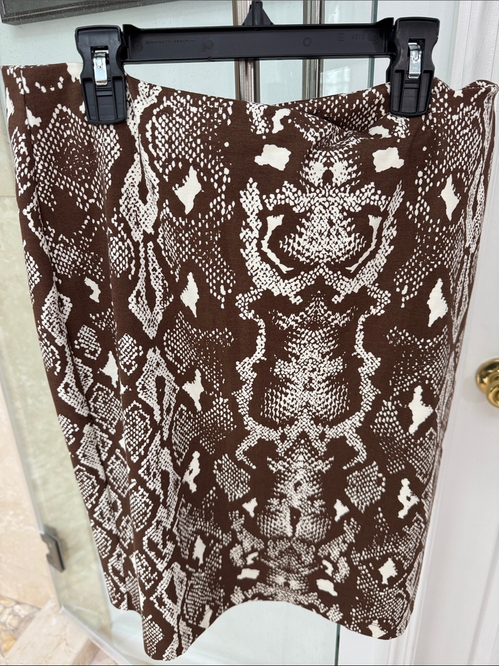 J. McLaughlin Brown and White Snake Print Skirt MARKDOWN❤️ 30